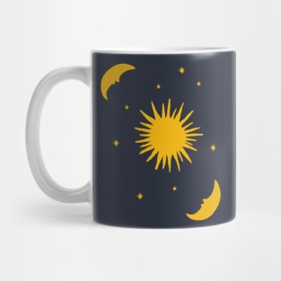 Sun moon and stars pattern Mug